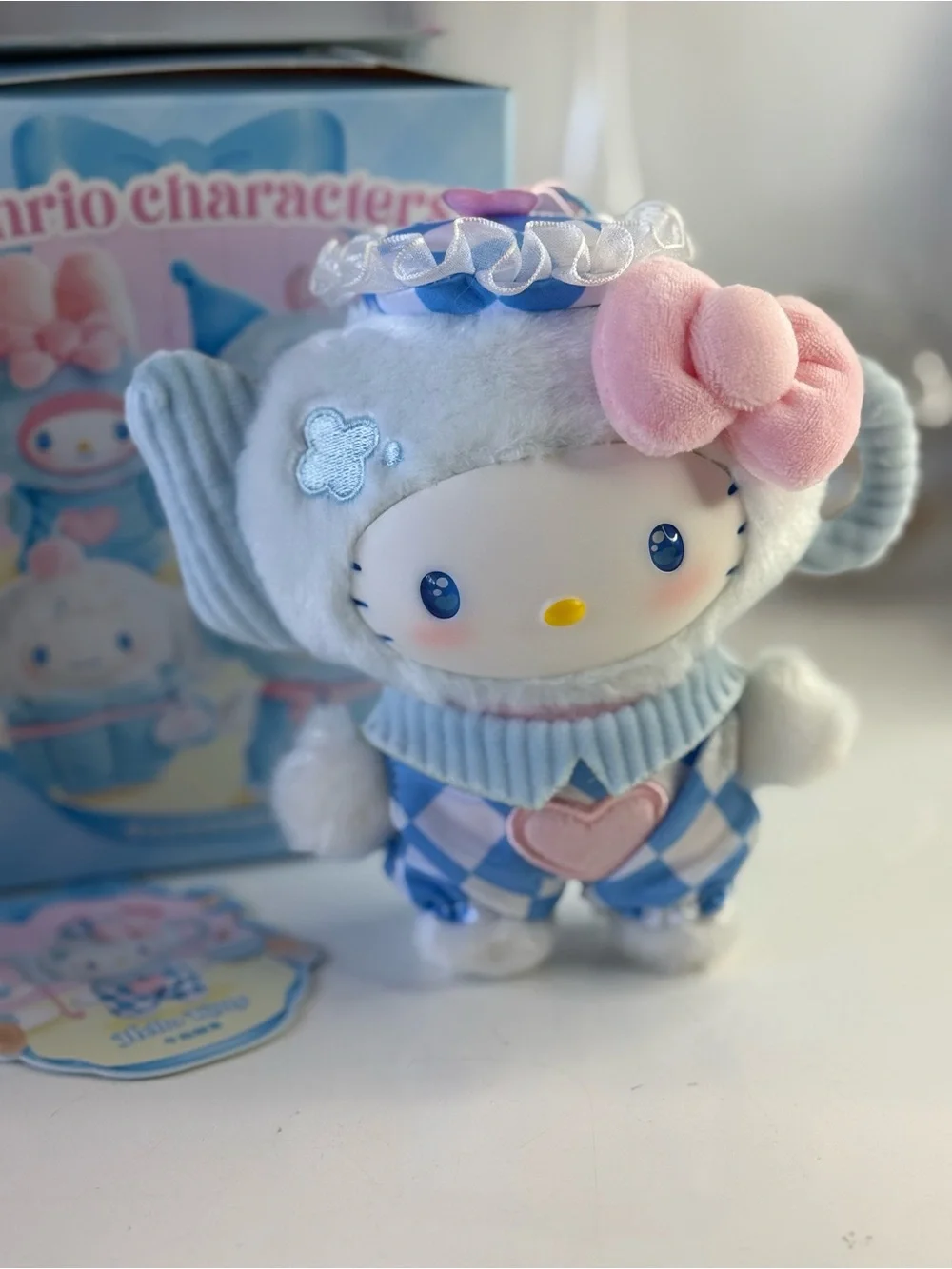 Sanrio Hello Kitty Blue, Pink & White Plush charm Accessory